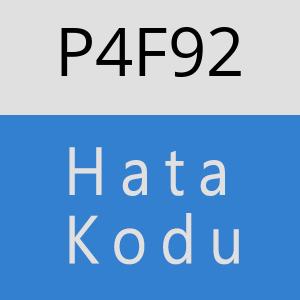 P4F92 hatasi