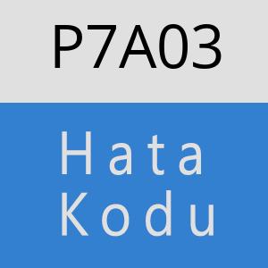 P7A03 hatasi