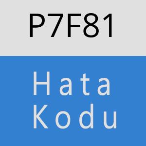 P7F81 hatasi