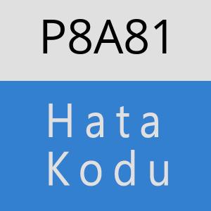 P8A81 hatasi