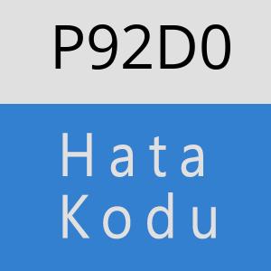 P92D0 hatasi