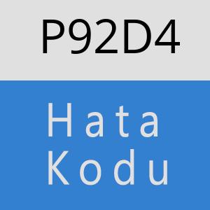 P92D4 hatasi