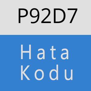 P92D7 hatasi