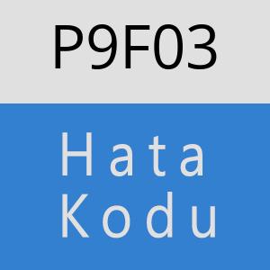 P9F03 hatasi