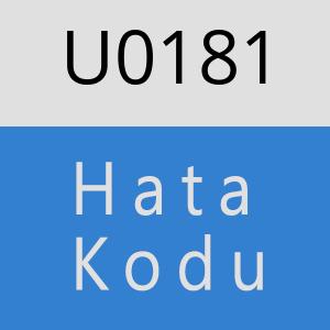 U0181 hatasi