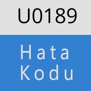 U0189 hatasi