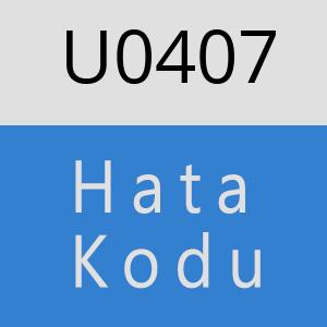 U0407 hatasi