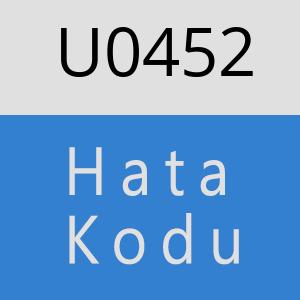 U0452 hatasi