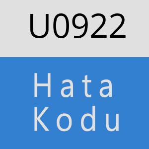 U0922 hatasi