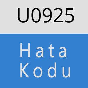 U0925 hatasi