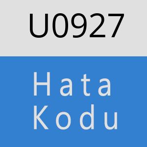 U0927 hatasi