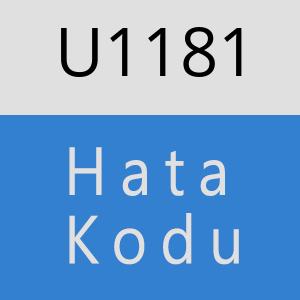 U1181 hatasi