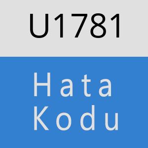 U1781 hatasi