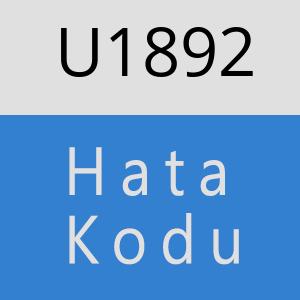 U1892 hatasi