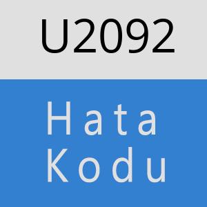 U2092 hatasi