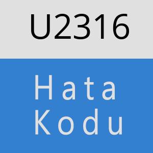 U2316 hatasi