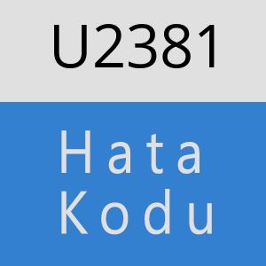 U2381 hatasi