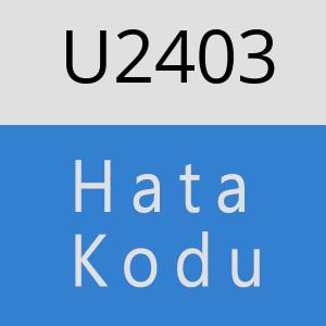 U2403 hatasi