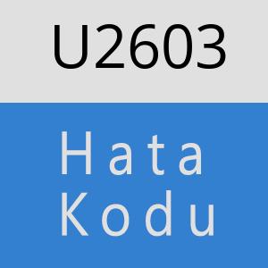 U2603 hatasi