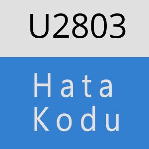 U2803 hatasi