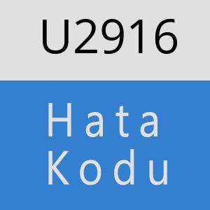 U2916 hatasi