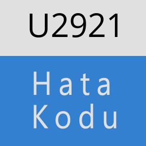 U2921 hatasi