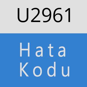 U2961 hatasi