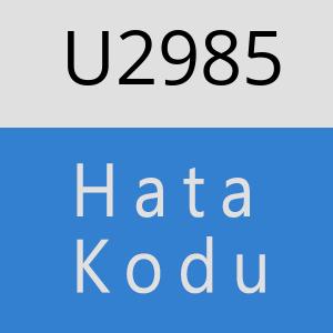 U2985 hatasi